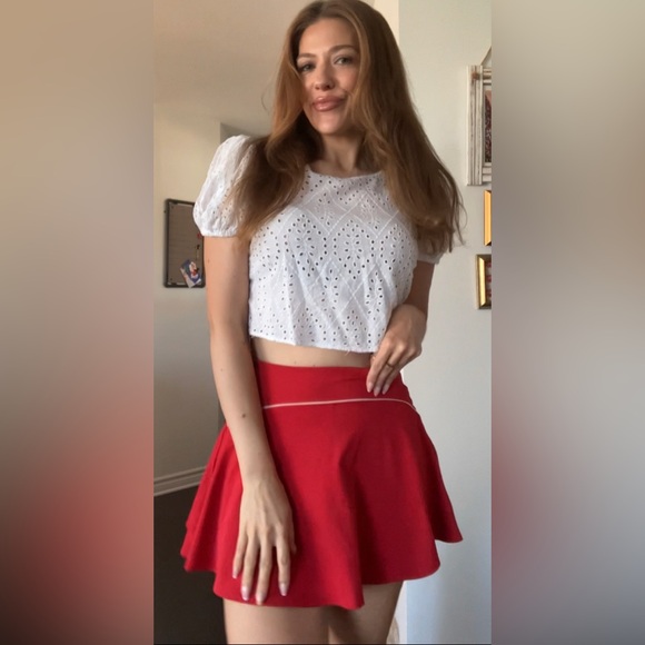 White Eyelet Puff Sleeve Top - Picture 2 of 16